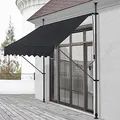 Produktbild: pro.tec Klemmmarkise Stem Markise ohne Bohren 200 x 120 x 220-309 cm Balkonmarkise mit Handkurbel Sonnenschutz Stahlgestell Schwarz