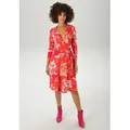 Produktbild: Jerseykleid ANISTON CASUAL, Damen, Gr. 38, N-Gr, rosa (rot, weiß, orange, hellblau, altrosa, braun, fuchsia, flieder, schwarz), Single Jersey, Obermaterial: 95% Viskose, 5% Elasthan, bedruckt, geblümt, figurumspielend knieumspielend, V-Ausschnitt, Kleider Jerseykleid, mit fantasievollem Blumendruck- jedes Teil ein Unikat- NEUE KOLLEKTION