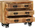 Produktbild: vidaXL Sideboard mit 3 Schubladen 80x30x65 cm Massives Raues Mangoholz