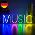 Produktbild: Neonlicht Musik Leuchtreklame Für Wanddekor Bunte Buchstaben Neonlichter Zeichen