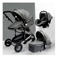 Produktbild: TPFLiving Kombi-Kinderwagen 3in1 Set - Modell 2 Stoff - Rot