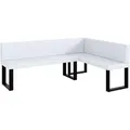 Produktbild: Meblini Eckbank, Weiß, Leder, L-Form, 196x142 cm, Esszimmer, Bänke, Eckbänke