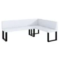 Produktbild: MEBLINI Eckbank für Esszimmer - Küchenbank - Essecke - Sitzecke Küche - Peter - U-Beine 142x196x87cm Rechts - Weiß Kunstleder