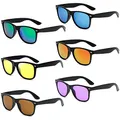 Produktbild: Unning 6 Stücke Neon Sonnenbrille Set Herren Unisex Bunte Sonnenbrillen Coole Retro Lustige Brillen Party für Herren Damen