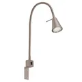 Produktbild: LED Bettleuchte Leselampe Schalter Flexibel GU10 5W Metall 40,3cm Matt Nickel