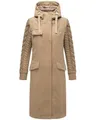 Produktbild: Navahoo Damen warmer Trenchcoat in Woll-Optik mit Strick-Ärmeln und Kapuze Knit Babe 14 Sand Beige Gr. M