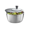 Produktbild: GEFU Salatschleuder ROTARE | Edelstahl, 24 cm | Salattrockner mit Kurbelantrieb & Ausgießer | 3-teilig & spülmaschinengeeignet, 4L Volumen