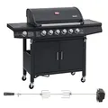 Produktbild: TAINO RED 6+1 Set Gasgrill mit Drehspieß 6-Brenner Grillwagen Grillspieß-Auflage Piezo-Zündung elektrischer Drehspieß