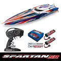 Produktbild: TRAXXAS#TRX103076-4-ORNG SPARTAN SR orange Rennboot +2x 5000 Lipo 3S+Doppellader