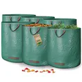 Produktbild: GardenGloss 6x Gartenabfallsack mit Griffen - 272L Gartensack Laubsack - UV-Stabil und Wasserabweisend - Wiederverwendbare und Stabile Gartensäcke
