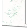Produktbild: Vliestapete Floral Blätter weiß grün grau Novamur Hailey 82222 (3,37€/1qm)