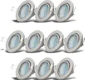Produktbild: Einbauspot 10er Set 68mm Lochmaß - GU10, 3W, 250lm, LED, warmweiß, matt-nickel