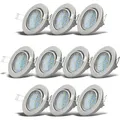 Produktbild: B.k.licht - Einbauspot 10er Set 68mm Lochmaß - Gu10, 3w, 250lm, Led, Warmweiß, Matt-nickel