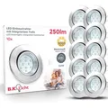 Produktbild: B.K.LICHT LED Einbaustrahler, silber (silberfarben), 10, Ø 8,6cm H: 7cm, 10 Stk., Leuchten, LED Einbauleuchten, schwenkbar, inkl. 3W 250lm GU10, Decken-Spot, LED Einbaustrahler