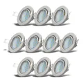 Produktbild: B.K.Licht LUPUS LED Einbaustrahler 10er Set GU10 3W 250lm 3000K Matt-Nickel IP23