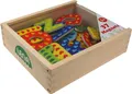 Produktbild: Holzbuchstaben Magnetisch 37 Stck ABC Alphabet mit Anlautbildern in einer v ...