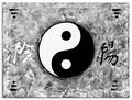 Produktbild: ARTLAND Wanddeko Leinwand Bilder Wandbild 80x60 cm Ying Yang Asien Asiatisch Feng Shui Yoga Modern Schwarz Weiß T4FI