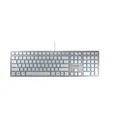 Produktbild: 4025112088636 CHERRY KC 6000 Slim Tastatur Universal USB US Englisch Silber, Wei