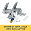 Produktbild: Türscharnier Set passend für Bosch 00481147 Hettich 3702 3306 3703 3307 Miele 55