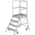 Produktbild: Munk - Günzburger Steigtechnik Podesttreppe einseitig begehbar mit Federrolle Aluminium geriffelt 4 Stufen - 050104