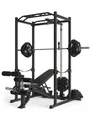 Produktbild: ATLETICA R5-Vega Power Rack | Power Cage mit Latzug | Multi-Grip Klimmzugstange, Safety Straps, J-Hooks & Weight-Pins | 213 cm Höhe | in Zwei Höhen verfügbar Größe 195 cm