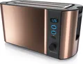 Produktbild: Arendo Toaster, 2 lange Schlitze, für 4 Scheiben, 1500 W, Langschlitz, Brötchenaufsatz, Wärmeisolierendes Gehäuse, Display, Kupfer