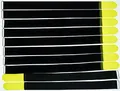 Produktbild: 10x 80 cm x 50 mm wiederverschließbare Klett-Kabelbinder GELB mit Metall-Öse - Kabel-Klettband 800 mm wiederverwendbar