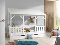 Produktbild: Vipack Hausbett mit 90 x 200 cm Liegefläche und Bettschublade, Korpus Weiß lackiert, Dach in Weiß