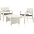 Produktbild: vidaXL 3-tlg Garten-Lounge-Set Kunststoff Weiß