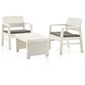 Produktbild: vidaXL 3-tlg. Garten-Lounge-Set Kunststoff Weiß