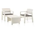 Produktbild: vidaXL Gartenlounge-Set 3-tlg. Garten-Lounge-Set Kunststoff Weiß, (3-tlg)