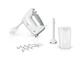 Produktbild: Bosch Handrührer ErgoMixx MFQ36440, 2 Rührbesen, 2 Edelstahl-Knethaken, Pürierstab, Becher, spülmaschinengeeignet, 5 Stufen plus Turbostufe, 450 W, weiß