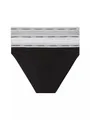 Produktbild: Calvin Klein Damen 3er Pack Slips Bikini Form Baumwolle mit Stretch, Mehrfarbig (Black/White/Grey Heather), L