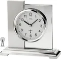 Produktbild: Tischuhr Funk silberfarbenes Gehäuse, Mineralglas; Nr. F5140