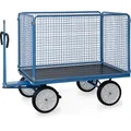Produktbild: Fetra Handpritschenwagen 100 cm Gitterwände, Zugöse 1.000 kg LxB 1.600 x 900 mm