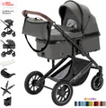 Produktbild: Daliya® FLEXI-PRO M 2in1 Kombikinderwagen Buggy Sportwagen Reise-Kinderwagen Leichter Babywagen Klappbar mit Liegefunktion Höhenverstellbar Umbaubar mit großem Einkaufskorb Sicher & Komfortabel für Stadt Reisen Neugeborene & Kleinkinde (Grau-Grün)