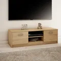 Produktbild: TV-Schrank 120cm breit Lowboard mit matter Oberfläche Fernsehtisch mit 2 Türen und 1 Regal, aus laminiertem Board sonoma