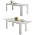 Produktbild: Ausziehbarer Esstisch Dkouamé, Ausziehbare Konsole Bis Zu 12 Sitzplätzen, Ausziehbare Konsole 100 % Made In Italy, Cm 160/210x90h75, Lärche Glänzend Weiß - Dmora