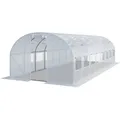 Produktbild: Toolport - Foliengewächshaus Gewächshaus 4x8m stabil & langlebig mit Fenster - reißfeste pe Plane 180g/m2 weiß transparent