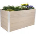 Produktbild: dobar® XXL WPC-Hochbeet für den Garten als Bausatz - Erhöhtes Beet in Holzoptik ideal für Chili und Gemüse - 146 x 70 x 75 cm - Silbergrau, Grau