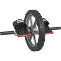 Produktbild: GORILLA SPORTS® Ab Roller - mit gummierten Griffen und Pedalen, verstellbaren Schlaufen - Bauchtrainer, Ab Wheel, Bauchmuskeltrainer, Bauchroller, Bauchmuskelrad, Bauchmuskeltraining