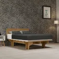 Produktbild: blumfeldt NordicAura Bettgestell - FSC-zertifiziertes Eukalyptusholz, Werkzeuglose Montage, Hohe Kopfteil mit Stauraum, Eiche Finish, Passend für Matratzen 140x200 cm