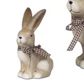 Produktbild: Dekofigur Hase KLASSIK mit Karo-Schleife H. 12cm creme braun Formano F25
