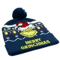 Produktbild: United Labels Grinch Wintermütze mit Bommel Merry Grinchmas, Blau, Strickmütze für Damen und Herren, Bommelmütze Unisex, Wollmütze
