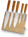 Produktbild: ECHTWERK Magnet-Messerblock Damaszener (6tlg), incl. Damaszener Messer-Set mit Holzgriffen in natürlicher Optik
