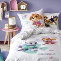 Produktbild: Paw Patrol Bettwäsche 2-teilig für Mädchen Skye & Everest – für Kinder – 1 Kissenbezug 80 x 80 cm + 1 Bettbezug 135 x 200 cm – 100% Baumwolle