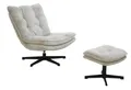 Produktbild: KASPER Relax-Sessel drehbar inkl. Hocker Cord Greige / Gestell Metall Schwarz