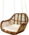 Produktbild: Van der Leeden Hängesessel Hängeschaukel Stuhl Rattan Braun Dunkel Korb 66x65 cm + Aufhängung (1-St), Braun, Naturprodukt, Hängestuhl, Handmade