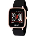 Produktbild: LiuJo Go Damen Smartwatch aus ABS und Silikon in der Farbe Schwarz-Roségold, Wasserdichtigkeit: IP68, Gehäusemaße: 35mm x 41,5mm, SWLJ046