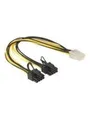 Produktbild: DeLOCK power cable - 8 pin PCIe power (6+2) to 6 pin PCIe power - 30 cm